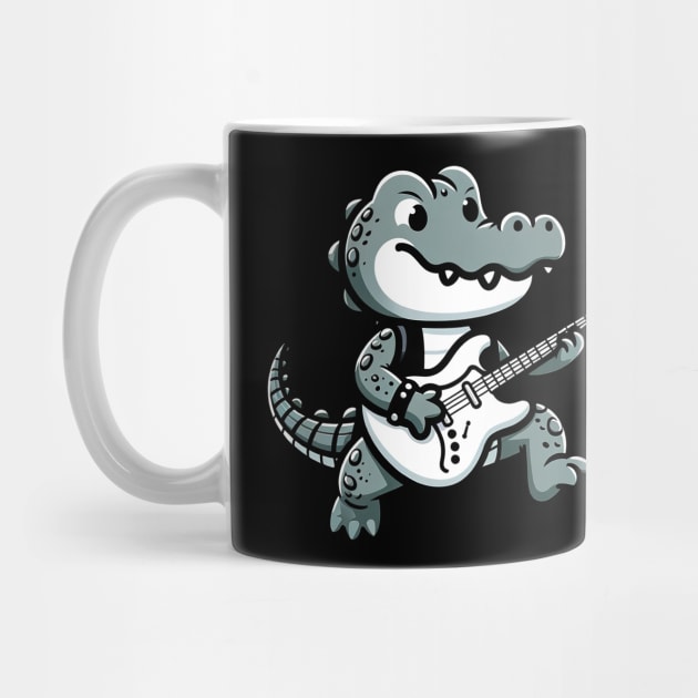 Alligator playing guitar rock by MasutaroOracle